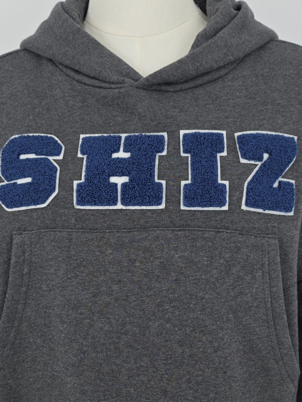 Wicked Universal Studios SHIZ Hoodie Womens XS Gray Chenille Cropped Sweatshirt - Picture 3 of 9
